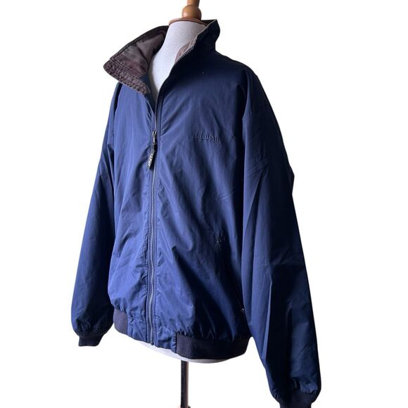 Vintage LL Bean Jacket Men Medium Blue Warm Up Fleece Lined Windbreaker Coat 90s - Picture 5 of 11
